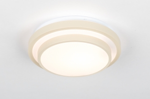 plafondlamp 75308 modern kunststof metaal beige rond