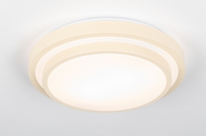 plafondlamp 75309 modern kunststof metaal beige rond