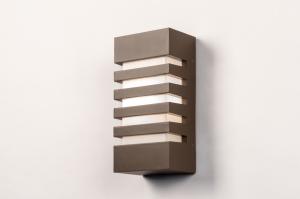 wandlamp 75341 modern aluminium kunststof polycarbonaat slagvast zwart mat rechthoekig