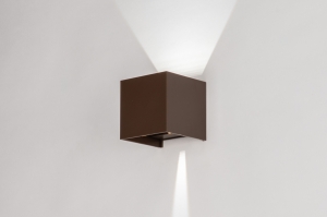 wandlamp 75344 modern kunststof bruin vierkant