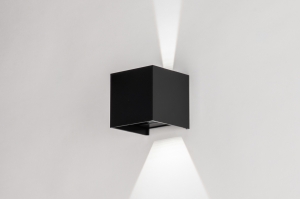 wandlamp 75345 modern kunststof zwart vierkant