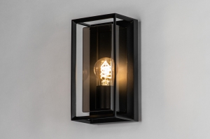 wandlamp 75347 landelijk modern eigentijds klassiek aluminium kunststof acrylaat kunststofglas metaal zwart mat rechthoekig