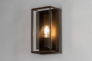 wandlamp 75348 landelijk modern eigentijds klassiek aluminium kunststof acrylaat kunststofglas metaal bruin rechthoekig