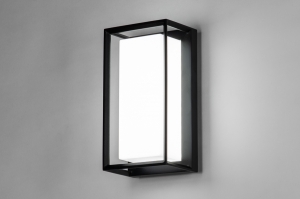 wandlamp 75349 modern aluminium kunststof acrylaat kunststofglas metaal zwart mat rechthoekig