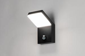 wandlamp 75352 modern aluminium kunststof acrylaat kunststofglas zwart mat rechthoekig