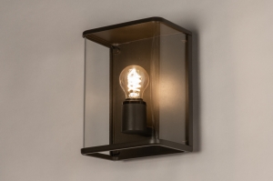 Wandleuchte 75365 modern zeitgemaess klassisch Glas klares Glas Aluminium Metall braun rechteckig