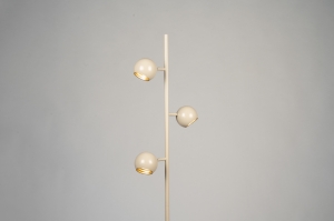 staande lamp 75376 landelijk modern retro eigentijds klassiek metaal goud beige zand rond