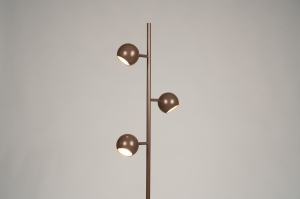 staande lamp 75377 landelijk modern retro eigentijds klassiek metaal goud bruin rond