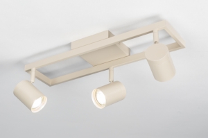 Spot 75381 Industrielook modern Aluminium Metall Beige Sand rund laenglich rechteckig