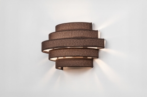 wandlamp 75412 modern retro eigentijds klassiek stof metaal bruin rond