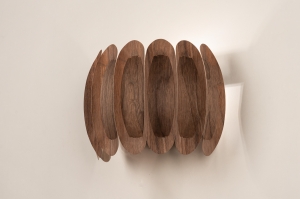 wandlamp 75430 landelijk modern retro hout donker hout bruin rond