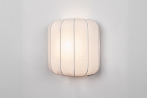 wandlamp 75431 landelijk modern eigentijds klassiek stof metaal wit mat rond langwerpig