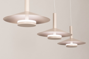 hanglamp 75470 modern metaal beige rond langwerpig