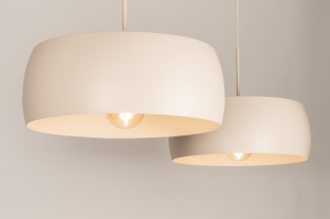 hanglamp 75471 modern aluminium metaal beige zand rond langwerpig