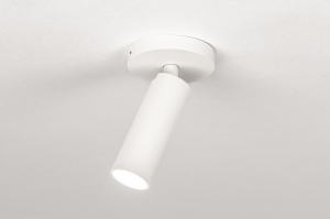 spot 75484 modern aluminium wit mat rond