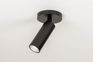 spot 75485 modern aluminium zwart mat rond