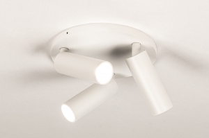 spot 75488 modern aluminium wit mat rond