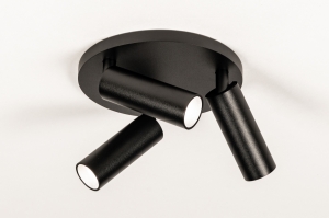 spot 75489 modern aluminium zwart mat rond