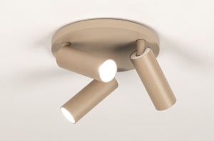 spot 75491 modern aluminium taupe rond