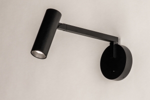 wandlamp 75497 design modern aluminium metaal zwart mat rond langwerpig