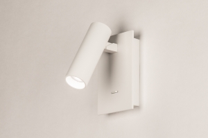 wandlamp 75500 modern aluminium metaal wit mat rond rechthoekig