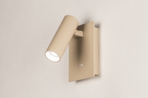 wandlamp 75502 modern aluminium metaal beige rond rechthoekig