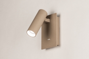 wandlamp 75503 modern aluminium metaal taupe rond rechthoekig