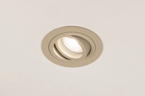 inbouwspot 75516 modern aluminium beige zand rond