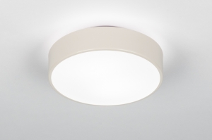 plafondlamp 75540 modern glas wit opaalglas metaal wit mat beige zand rond