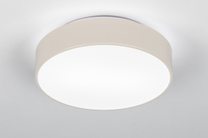 plafondlamp 75541 modern glas wit opaalglas metaal wit mat beige zand rond