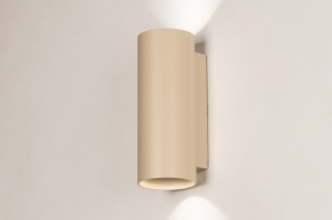 wandlamp 75553 modern aluminium metaal beige rond langwerpig