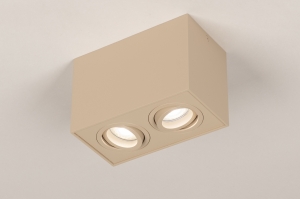 spot 75556 modern aluminium metaal beige rechthoekig