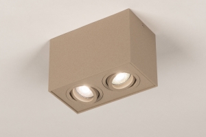 spot 75557 modern aluminium metaal taupe rechthoekig