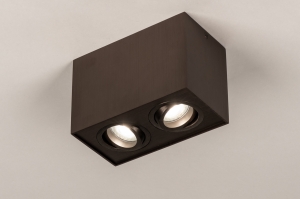 spot 75558 modern aluminium metaal bruin rechthoekig