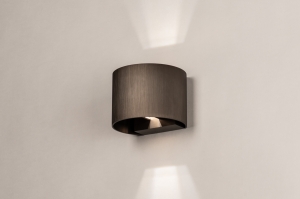 wandlamp 75560 modern aluminium metaal bruin rond