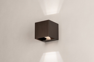 wandlamp 75561 modern aluminium metaal bruin vierkant