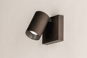 wandlamp 75565 modern aluminium metaal bruin rond vierkant