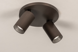 spot 75568 design modern aluminium metaal bruin rond