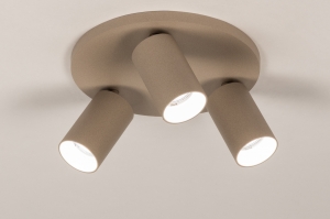 spot 75575 design modern aluminium metaal taupe rond