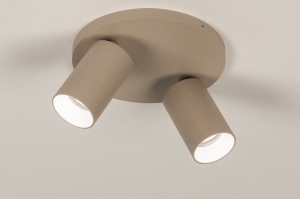 spot 75576 design modern aluminium metaal taupe rond