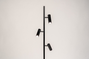 vloerlamp 75583 modern aluminium metaal zwart mat rond