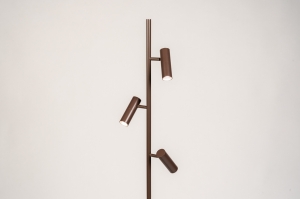 vloerlamp 75584 modern retro aluminium metaal bruin rond