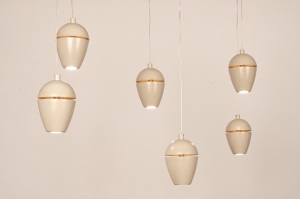 hanglamp 75587 modern aluminium metaal beige zand ovaal
