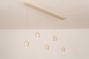 hanglamp 75589 modern aluminium metaal beige zand langwerpig