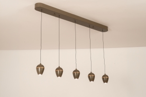 hanglamp 75590 modern retro aluminium metaal bruin langwerpig