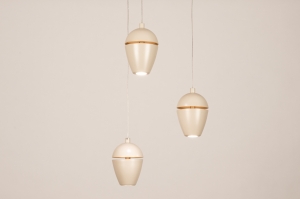 hanglamp 75591 modern aluminium metaal beige zand rond