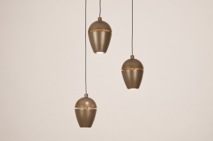 hanglamp 75592 modern retro aluminium metaal bruin rond