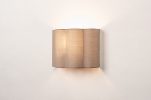 wandlamp 75603 modern stof metaal taupe rond