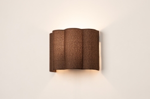 wandlamp 75604 modern stof metaal bruin rond