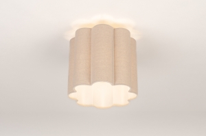 plafondlamp 75605 modern stof beige zand rond